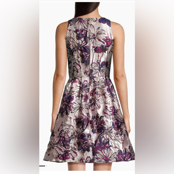 Lilly Pulitzer $268 Jollian Metallic Floral Jacquard Fit & Flare Dress Sz 14 NWT - Picture 4 of 6